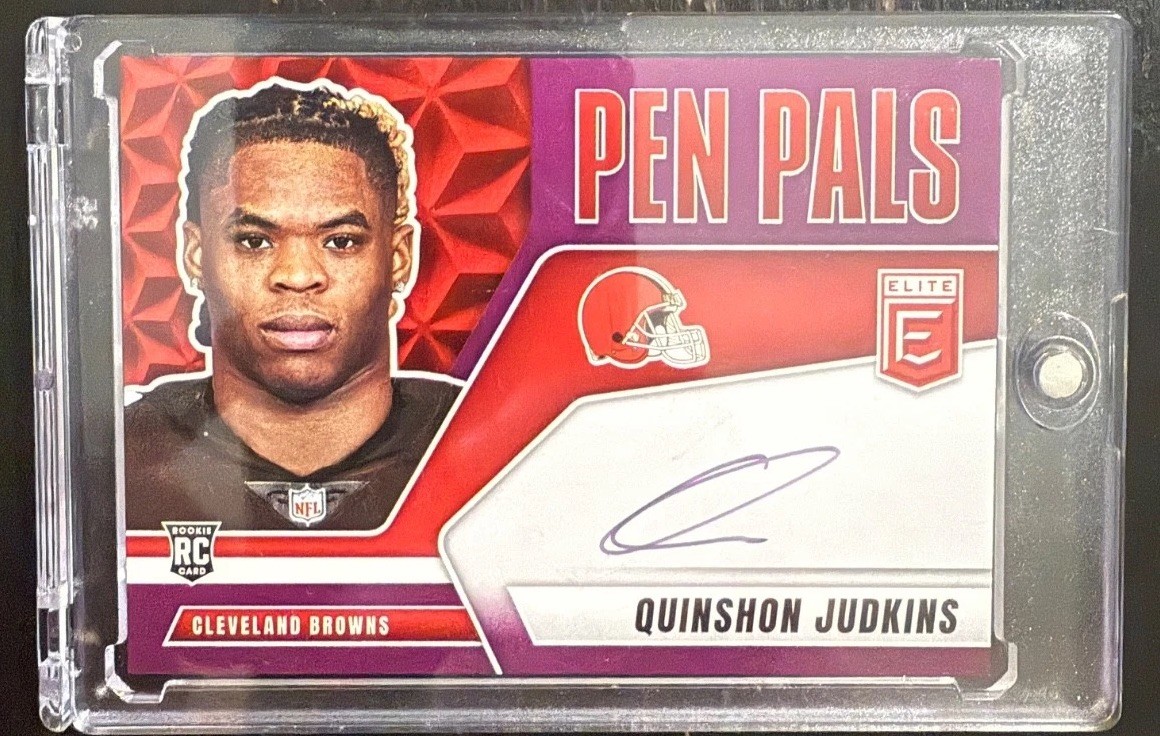 2025 Panini Donruss Elite - Pen Pals - Purple Ink - Quinshon Judkins Rookie Auto