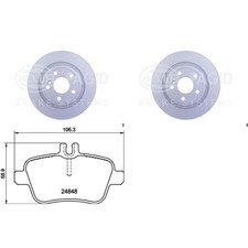HELLA PAGID BREMSENSET 295mm HINTEN passend f&uuml;r MERCEDES W176 W246 CLA W117 X156