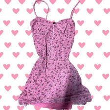 URBAN OUTFITTERS PINK Y2K FLORAL DRESS