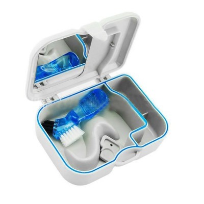 False Teeth Storage Case Container Denture Box w/ Mirror Clean Brush Appliance G