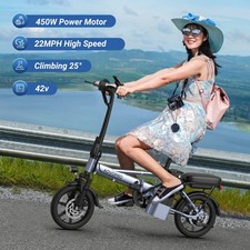 AOVOPRO 500W Foldable Adults E-Bike, 22MPH 28Mile Commuter Electric Bike Bicycle
