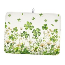 St Patrick's Day Dish Drying Mat 18 x 24 Inch Clover Dish 18" x 24" Green