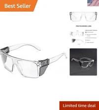 UV400 Transition Photochromic Safety Glases Light to Dark Grey Lens ANSI Z87 ...
