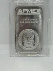 1 troy oz APMEX  .999  fine SILVER BAR ~ SEALED PLASTIC CASE