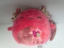 SQUISHMALLOWS IndieMae Mauve Pink 5" Axolotl Stuffed Plush Toy 2023-24 Valentine
