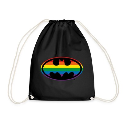 Justice League Batman Regenbogen Logo Turnbeutel, One size, Schwarz