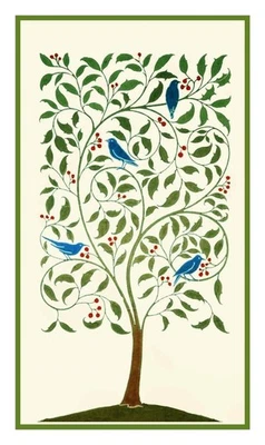 ORENCO ORIGINALS Voysey Birds Holly Tree Arts Crafts Counted Cross Stitch Chart Pattern