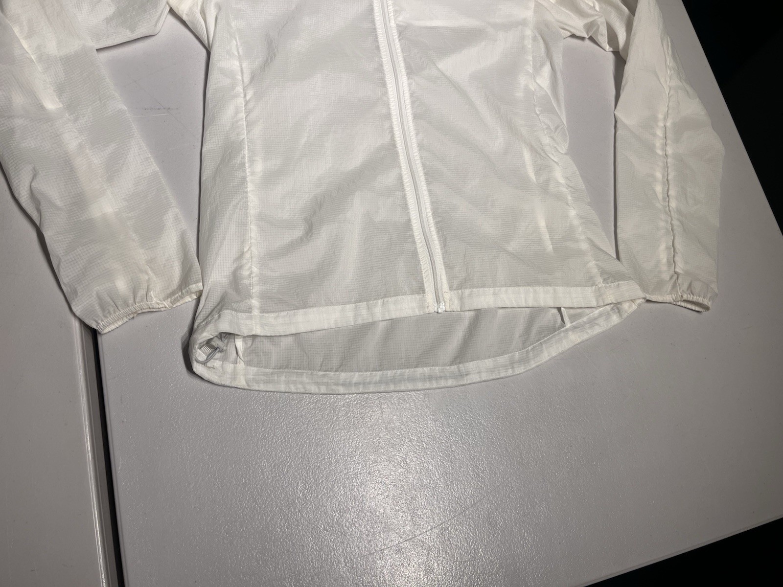 Patagonia Jacket Women's XS White Houdini Thin Coat Hiking Outdoor Hooded Nylon thumbnail 3