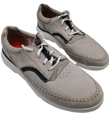 Image of Clarks Mens Shoes Size 11 UK Tac System Grey Nubuck Leather Trainers New