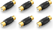 RCA Female to Female Coupler, Gold Plated RCA Adapter, 6-Pack