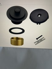 Tub Drain  Overflow Kit Single Hole Faceplate Matte Black Lift  Turn Metal  