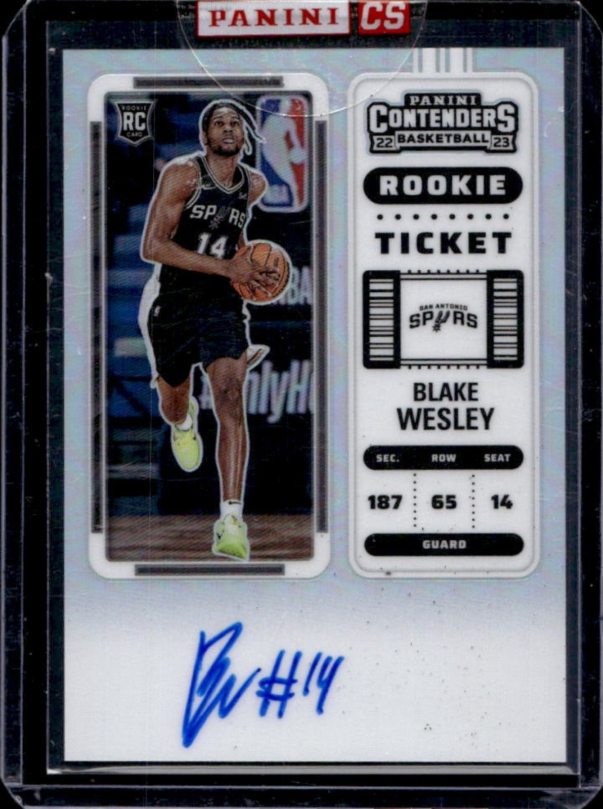 2022-23 Contenders Blake Wesley Season Ticket Premium Edition RC Silver Auto 133
