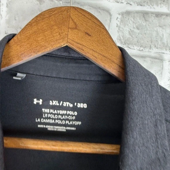 Under Armour The Play Off Polo Charcoal Black Heather Golf Polo Mens 3XL Stretch - Image 3 of 4