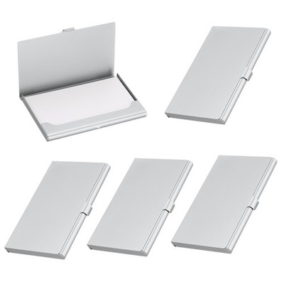 Business Card Holder, 5Pcs Aluminum Metal Card Case Card Holder, Silver