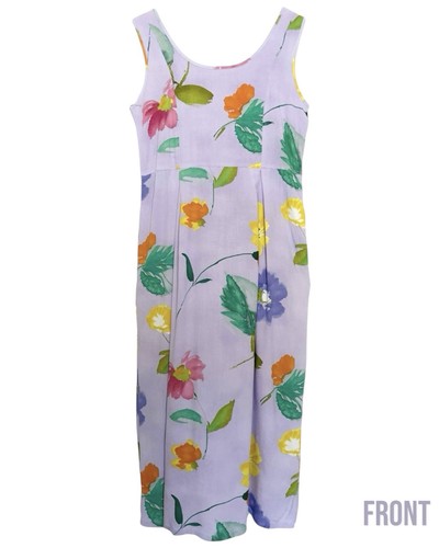 NWT Vintage Jams World Janice Dress XS Summer Hawaiian Flowers Pockets Long New - Picture 1 of 7