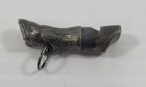 *C55) Antique 19th Century Thomas Yates Metal Horse Hoof Whistle Pendant 8401