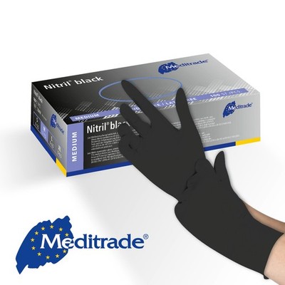 Einmal Handschuhe Nitril schwarz - Einweghandschuhe Meditrade Nitril 100 Stück