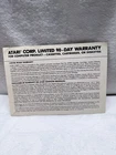 Original Atari Corp Limited 90-Day Warranty Card Vintage Gaming Insert Ephemera