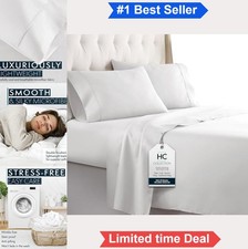 Twin Sheet Set 1800 Thread Count Microfiber White 3 Piece Deep Pocket Cooling