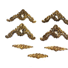 Lot Antique Brass Filigree Removed From A 1800  s Picture Frame not cleaned