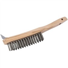 Image of Draper Heavy Duty 4 Row Industrial Wire Scratch Brush With Scraper 310mm