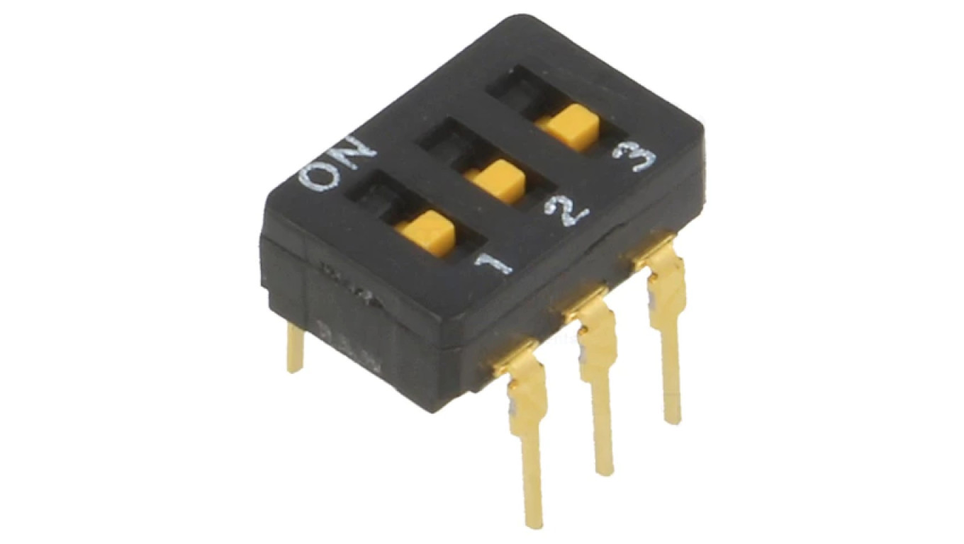 DIP-SWITCH Number of sections 3 ON-OFF 0.03A/30VDC A6D-3100 /T2UK