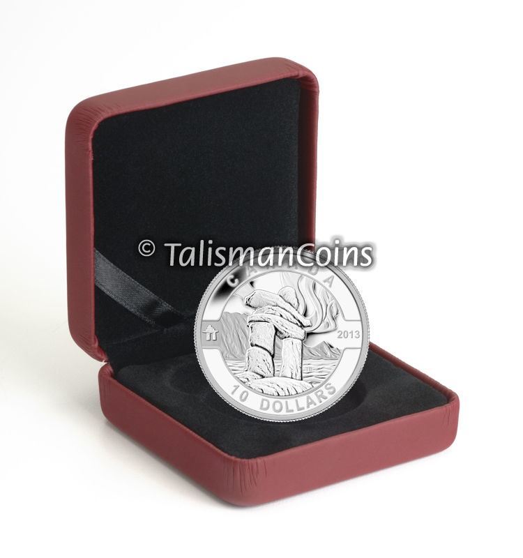 イヌクシュク　イヌイット 2013 Inuit INUKSHUK O Canada Series $10 Silver Matte Proof
