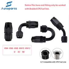 AN4 AN6 AN8 AN10 AN12 Swivel Hose End Fitting Adapter for Braided CPE Fuel Line