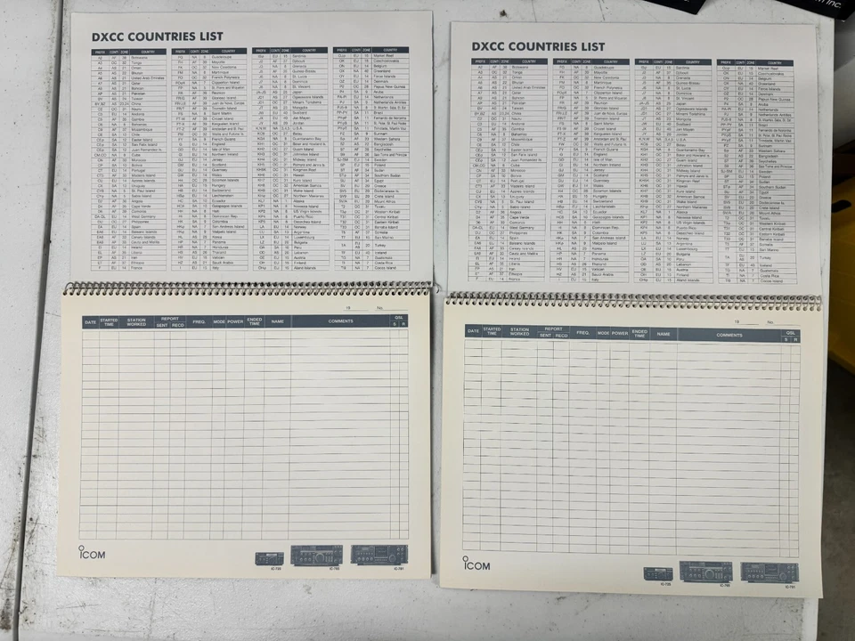Set of 8 ICOM IC-725/IC-765/IC-781 TRANSCEIVER LOG BOOK (1991) - Image 3 of 4