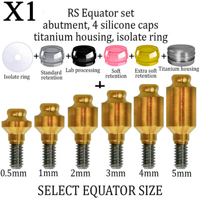1pcs Dental RS Lock Attach ment Abut me nt Set For Overdenture Select Size
