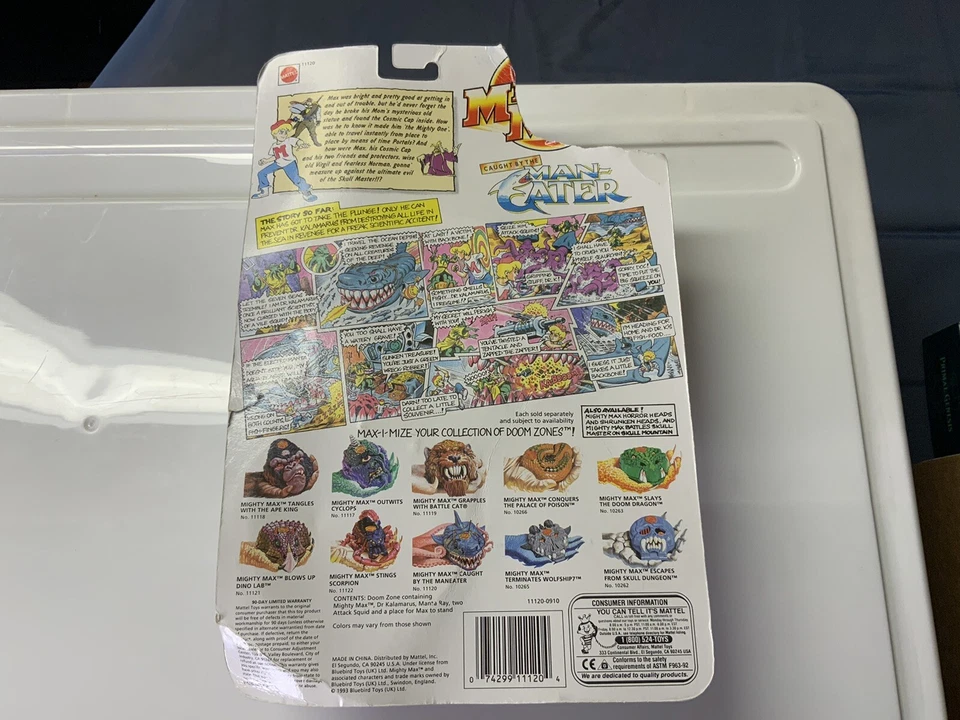 Mattel Mighty Max Caught By The Man-Eater 1993 lacrado novo dano ao papelão - Imagem 2 de 4