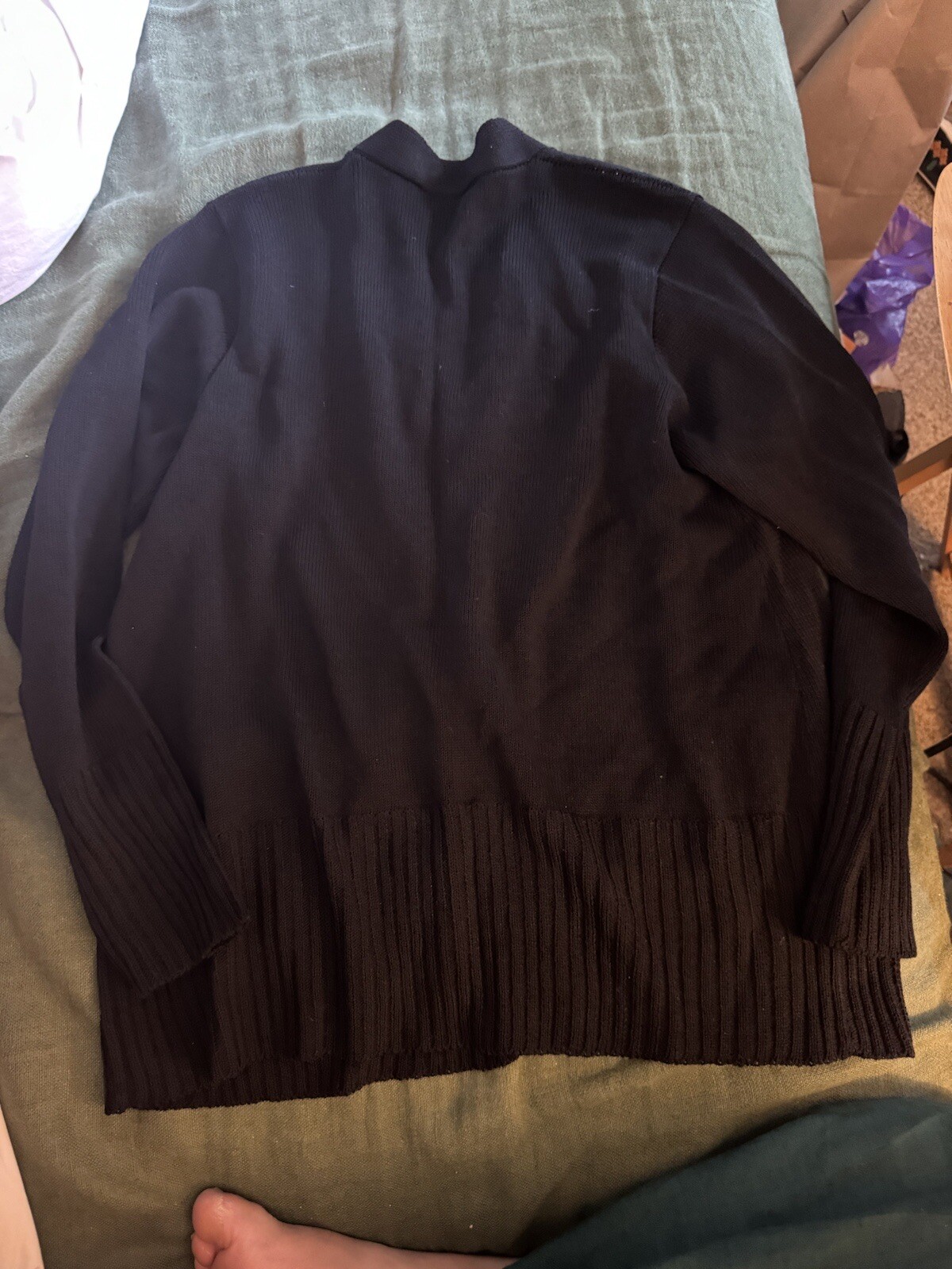 John Patrick Cardigan Black Pockets Perfect S/M - image 2