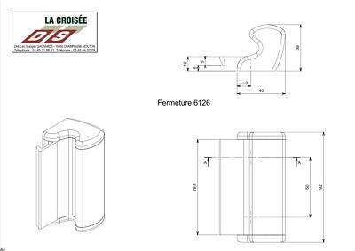 Fermeture En Applique Sorgho 6126 Pour Baie Coulissante - Marque DS La Croisée - Neuf