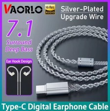 Type-C Digital Earphone Cable 7.1 HIFI Silver-Plated Upgraded Wired Headphone