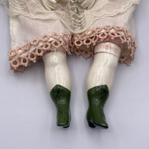 Vintage 21" German Porcelain China Head Doll Pink Hair Bow Silver Dollar City MO - Picture 3 of 14