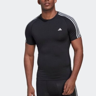 adidas Men's Techfit Stripes short sleeve AEROREADY Training T-shirt  HD3525