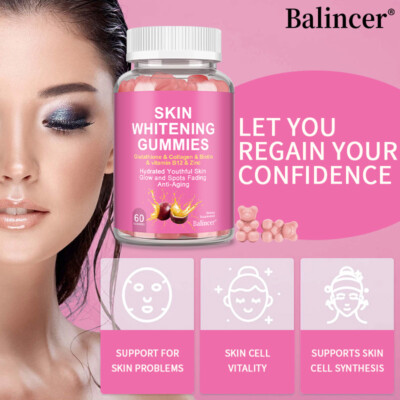 biotin glutathione White Low molecular Collagen C Double Set Main ingredients Glutathione Skin Brightening Gummies with