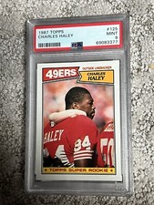 PSA 9 MINT FOOTBALL CARD 1987 TOPPS CHARLES HALEY HOF ROOKIE SF 49ers