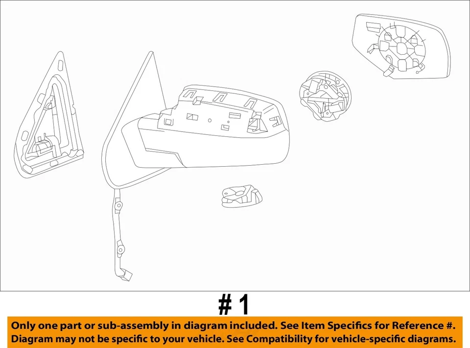 2014-2016 SILVERADO SIERRA ВОДИТЕЛЬ СТОРОНЕ ПИТАНИЯ ЗЕРКАЛО DL8 НОВЫЙ GM # 84342028 - Изображение 3 из 3