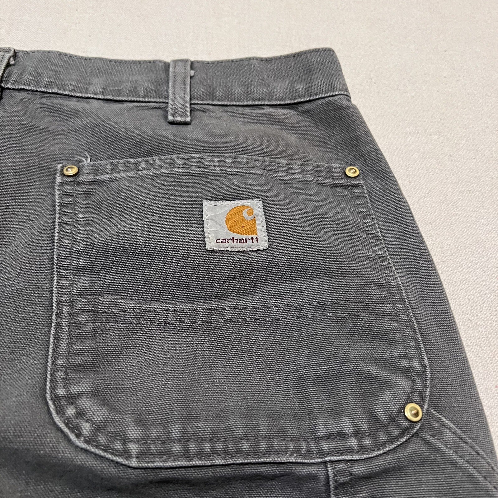 Carhartt Double Knee Pants Sz 32x32 Gray Carpenter Heavy Duty Work Jeans Outdoor