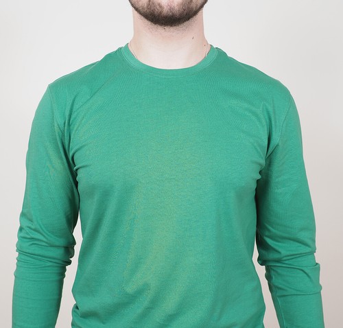 Mens Long Sleeve Cotton T-Shirt Regular Fit Crew Neck or Henley Top Lounge Work - Picture 39 of 72