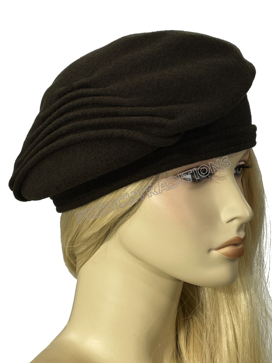 Laulhere 100% Wool French Beret Hat Berthe Brown Made In 