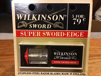 Vintage Super Sword Edge Razor Blades (5 Count or Box) - by Wilkinson Sword (Pre