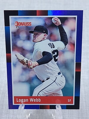 2022 Logan Webb Panini Donruss Blue Foil 1988 Retro Variation #279