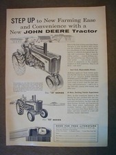 1958 John Deere Tractor, Davis Western Auto Tires 2 sided Vintage PRINT AD 68