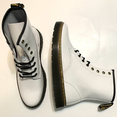 Dr. Martens Zavala Combat Boots White Lace Up Leather Sz 9 Mens | 10 Womens Dr Doc Martens Zavala Boots Women main image 2