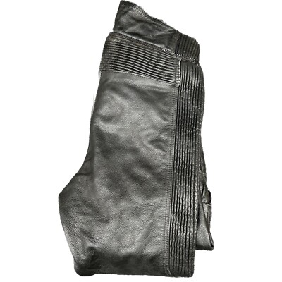 Biker Club Men's Vintage Authentic Style Pants Genuine Leather Slim Leg Size 32