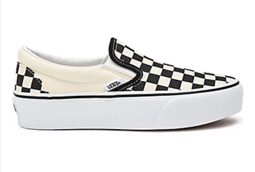 Vans checkered hotsell slip on platform