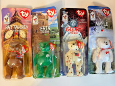 Beanie Babies Bears- Rare Errors-Complete Set Of International Bears NIP