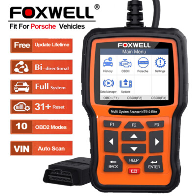 FOXWELL NT510 Elite for PORSCHE Bidirectional OBD2 Scanner Diagnostic Tool Oil